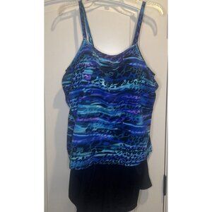 TrimShaper Women’s  Farrah Bengal One Piece Romper Swimsuit Sz 20W